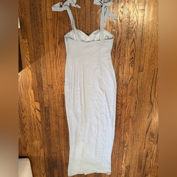 BHLDN Blue Storm Cloud Wedding Guest Sleeveless Dress with Slit Size 2 - Picture 9 of 10